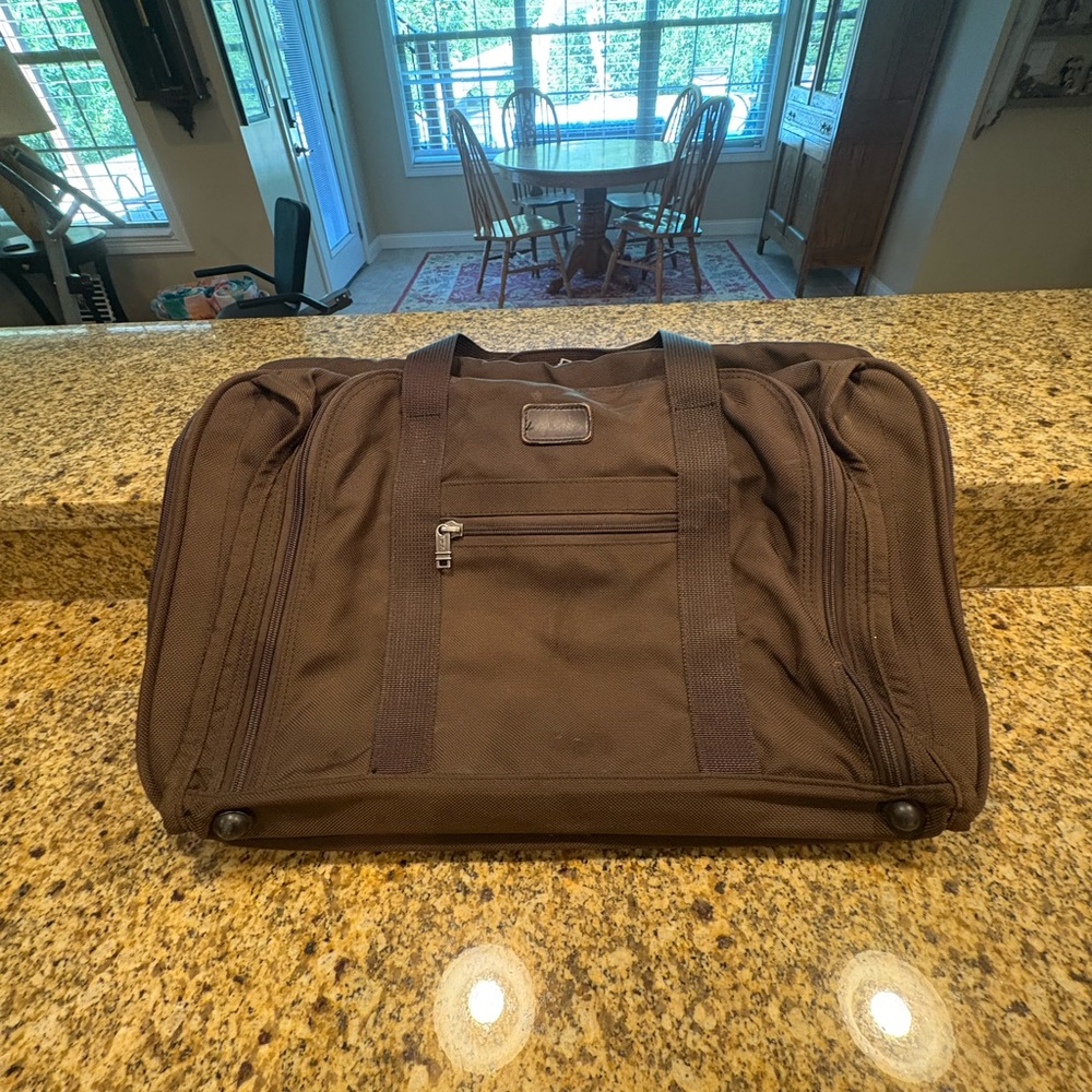 Tumi Vintage Brown Canvas Expandable Large Weekender Carry On Bag Travel 80-90s